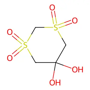 1,1,3,3-tetraoxo-1,3-dithiane-5,5-diol structure