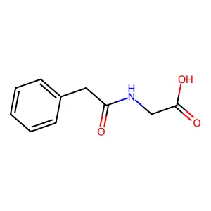 Phenylacetylglycine structure