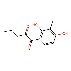 1-(2,4-dihydroxy-3-methylphenyl)pentane-1,2-dione structure