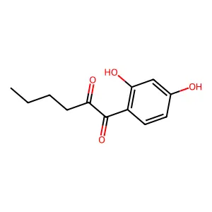 1-(2,4-dihydroxyphenyl)hexane-1,2-dione structure