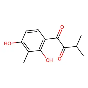 1-(2,4-dihydroxy-3-methylphenyl)-3-methylbutane-1,2-dione structure