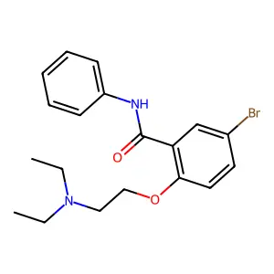 Bromodiethylaminoethoxybenzanilide structure