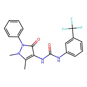 1-(1,5-dimethyl-3-oxo-2-phenylpyrazol-4-yl)-3-[3-(trifluoromethyl)phenyl]urea structure