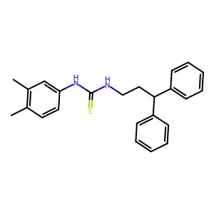 1-(3,4-dimethylphenyl)-3-(3,3-diphenylpropyl)thiourea structure