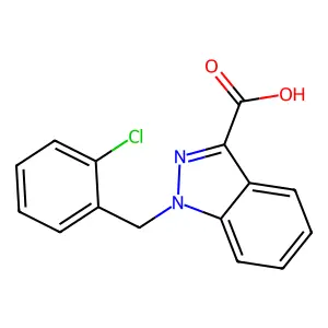 1-[(2-chlorophenyl)methyl]indazole-3-carboxylic acid structure