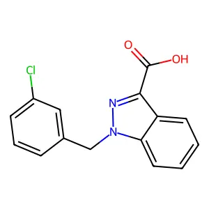 1-[(3-chlorophenyl)methyl]indazole-3-carboxylic acid structure