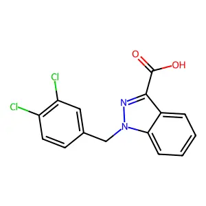 1-[(3,4-dichlorophenyl)methyl]indazole-3-carboxylic acid structure