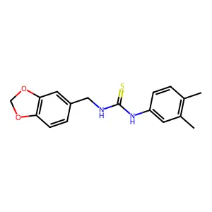 1-(1,3-benzodioxol-5-ylmethyl)-3-(3,4-dimethylphenyl)thiourea structure
