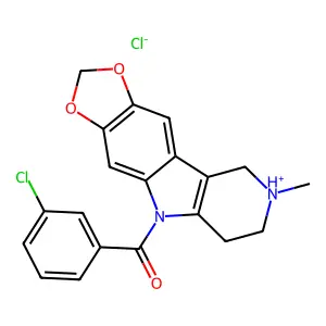 (3-chlorophenyl)-(4-methyl-12,14-dioxa-8-aza-4-azoniatetracyclo[7.7.0.02,7.011,15]hexadeca-1(16),2(7),9,11(15)-tetraen-8-yl)methanone chloride structure