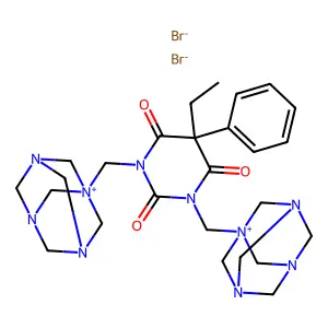 1,3-Bis(bromomethyl)-5-ethyl-5-phenylbarbituric acid bis(hexamethylenetetramine) structure