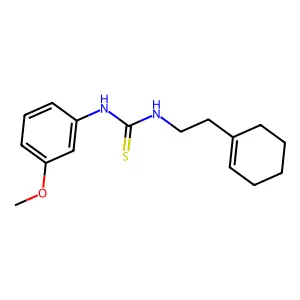 1-[2-(cyclohexen-1-yl)ethyl]-3-(3-methoxyphenyl)thiourea structure