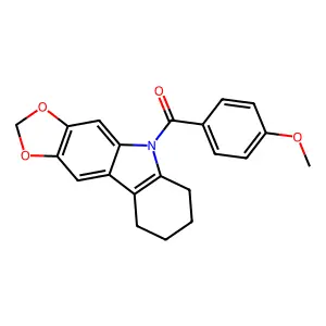 (4-methoxyphenyl)-(5,6,7,8-tetrahydro-[1,3]dioxolo[4,5-b]carbazol-9-yl)methanone structure