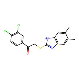 1-(3,4-dichlorophenyl)-2-[(5,6-dimethyl-1H-benzimidazol-2-yl)sulfanyl]ethanone structure