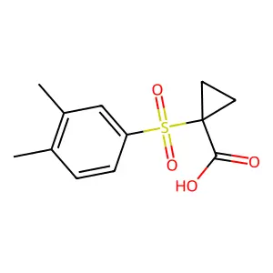 1-(3,4-dimethylphenyl)sulfonylcyclopropane-1-carboxylic acid structure