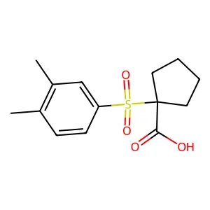 1-(3,4-dimethylphenyl)sulfonylcyclopentane-1-carboxylic acid structure
