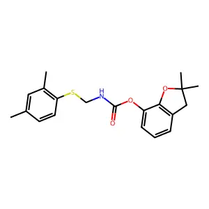 Carbamic acid, ((2,4-dimethylphenyl)thio)methyl-, 2,3-dihydro-2,2-dimethyl-7-benzofuranyl ester structure