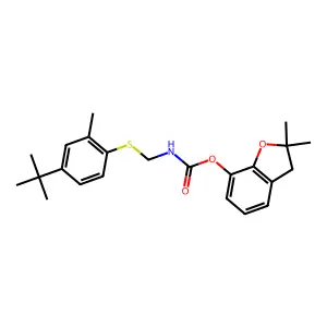 (2,2-dimethyl-3H-1-benzofuran-7-yl) N-[(4-tert-butyl-2-methylphenyl)sulfanylmethyl]carbamate structure