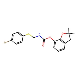 Carbamic acid, ((p-bromophenyl)thio)methyl-, 2,3-dihydro-2,2-dimethyl-7-benzofuranyl ester structure