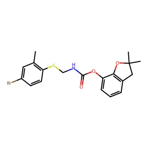 (2,2-dimethyl-3H-1-benzofuran-7-yl) N-[(4-bromo-2-methylphenyl)sulfanylmethyl]carbamate structure