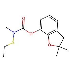 (2,2-dimethyl-3H-1-benzofuran-7-yl) N-ethylsulfanyl-N-methylcarbamate structure