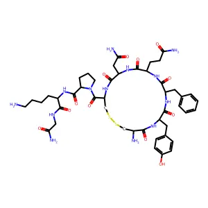 Cys-Tyr-Phe-Gln-Asn-Cys-Pro-Lys-Gly-NH2 [Disulfide Bridge: 1-6] structure