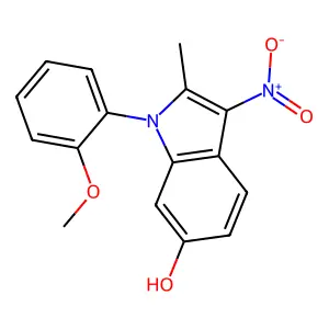 1-(2-methoxyphenyl)-2-methyl-3-nitroindol-6-ol structure
