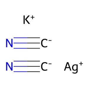 Potassium dicyanoargentate structure