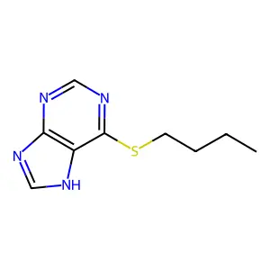 6-butylsulfanyl-7H-purine structure