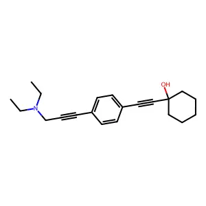1-[2-[4-[3-(diethylamino)prop-1-ynyl]phenyl]ethynyl]cyclohexan-1-ol structure
