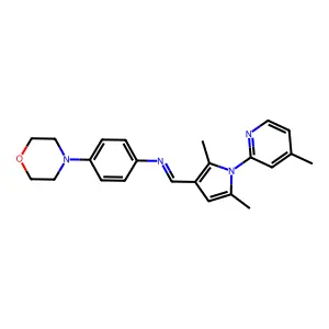 1-[2,5-dimethyl-1-(4-methyl-2-pyridinyl)pyrrol-3-yl]-N-(4-morpholin-4-ylphenyl)methanimine structure