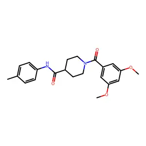 1-(3,5-dimethoxybenzoyl)-N-(4-methylphenyl)piperidine-4-carboxamide structure