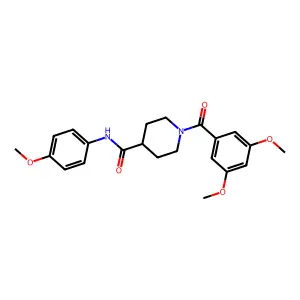 1-(3,5-dimethoxybenzoyl)-N-(4-methoxyphenyl)piperidine-4-carboxamide structure