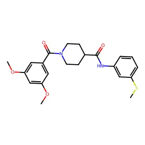 1-[(3,5-dimethoxyphenyl)carbonyl]-N-[3-(methylsulfanyl)phenyl]piperidine-4-carboxamide structure