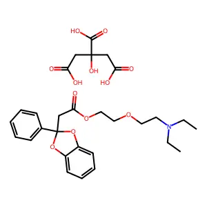 1,3-Benzodioxole-2-acetic acid, 2-phenyl-, 2-(2-diethylaminoethoxy)ethyl ester, citrate structure