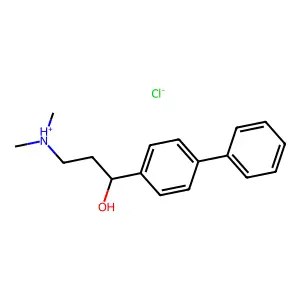 alpha-(2-(Dimethylamino)ethyl)-4-biphenylmethanol hydrochloride structure
