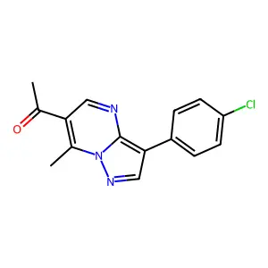 1-[3-(4-chlorophenyl)-7-methylpyrazolo[1,5-a]pyrimidin-6-yl]ethanone structure