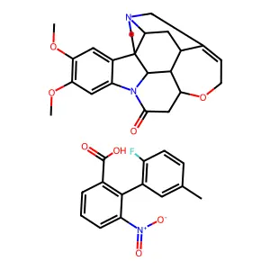 10,11-dimethoxy-4a,5,5a,7,8,13a,15,15a,15b,16-decahydro-2H-4,6-methanoindolo[3,2,1-ij]oxepino[2,3,4-de]pyrrolo[2,3-h]quinolin-14-one;2-(2-fluoro-5-methylphenyl)-3-nitrobenzoic acid structure