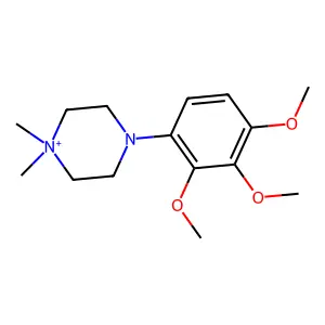 1,1-dimethyl-4-(2,3,4-trimethoxyphenyl)piperazin-1-ium structure