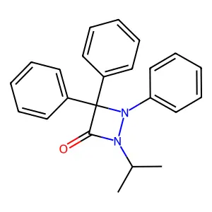 1,2-Diazetidin-3-one, 2-(1-methylethyl)-1,4,4-triphenyl- structure