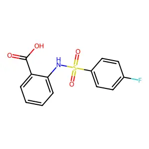 BENZOIC ACID, 2-(((4-FLUOROPHENYL)SULFONYL)AMINO)- structure