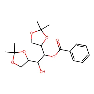 [1,2-bis(2,2-dimethyl-1,3-dioxolan-4-yl)-2-hydroxyethyl] benzoate structure