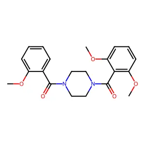 1-(2,6-dimethoxybenzoyl)-4-(2-methoxybenzoyl)piperazine structure
