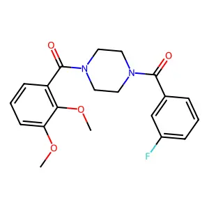 1-(2,3-dimethoxybenzoyl)-4-(3-fluorobenzoyl)piperazine structure