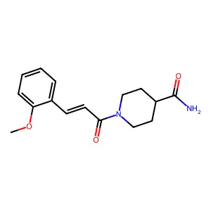 1-[(2E)-3-(2-methoxyphenyl)prop-2-enoyl]piperidine-4-carboxamide structure