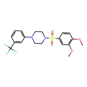 1-(3,4-dimethoxyphenyl)sulfonyl-4-[3-(trifluoromethyl)phenyl]piperazine structure