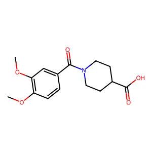 1-(3,4-dimethoxybenzoyl)piperidine-4-carboxylic acid structure