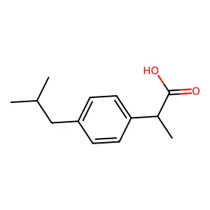 (2S)-2-[4-(2-methylpropyl)phenyl]propanoic acid structure
