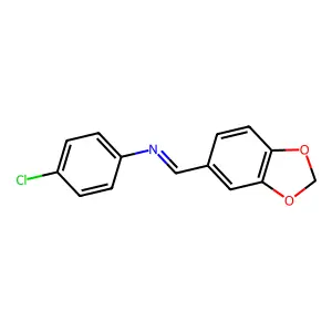 1-(1,3-benzodioxol-5-yl)-N-(4-chlorophenyl)methanimine structure