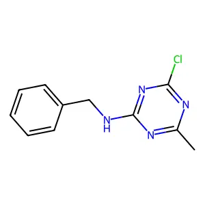 N-benzyl-4-chloro-6-methyl-1,3,5-triazin-2-amine structure