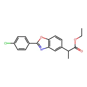 ethyl 2-[2-(4-chlorophenyl)-1,3-benzoxazol-5-yl]propanoate structure